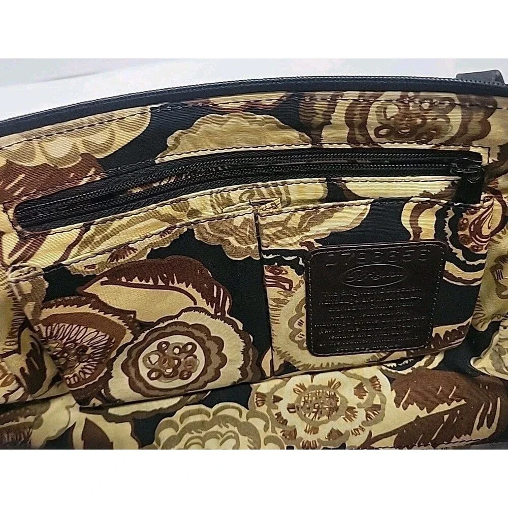 Brighton Shoulder Bag‎ Womens Brown Black Pewter Aligator Leather